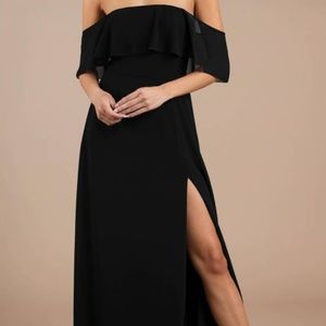 INTO YOU BLACK RUFFLE TOP MAXI DRESS